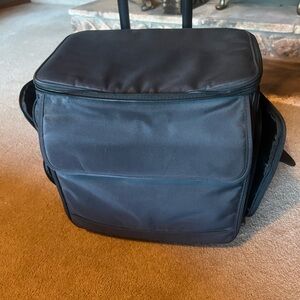 Black Nylon Travel Bag with Structured Design